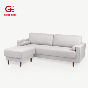 Orta yüzyıl Modern kapitone kanepe tersinir seksiyonel kanepe oturma odası L şeklinde 3 koltuk kumaşı kanepe - Product Image 1