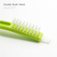 Brosse de nettoyage multifonctionnelle 3-en-1 pour tasses à café, à poils rigides, 2 couleurs, gadget de cuisine et salle de bain, emballage individuel