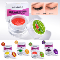 DAMMAN crème dissolvant d'extension de cils 5g parfum de fruits dissolvant de colle de cils rapide 1-2 minutes dissolvant de cils