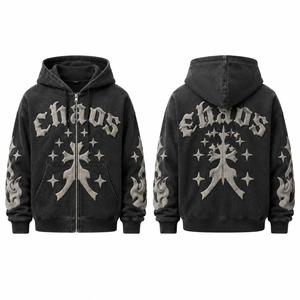 Sudadera con capucha personalizada con cremallera completa, estampado 3D, estilo urbano, informal, para hombre - Product Image 2