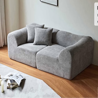 Canapé modulaire en tissu 2 places de style italien minimaliste moderne, design de créateur, pour salon, compressé sous vide, meuble gain de place
