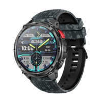 Montre connectée pour homme HT33, écran LED 1,7 pouce, lampe torche, appels Bluetooth, boussole, surveillance de la santé, batterie 1100 mAh, FitCloudPro