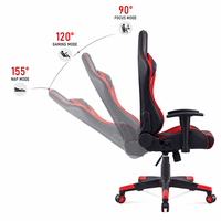 Chaise de jeu avec appui-tête réglable et coussin lombaire, capacité de charge de 150 kg, chaise de style racing BIFMA X5.1 pour les joueurs