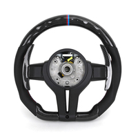 Volant en cuir semi-perforé avec bande M et fibre de carbone LED pour BMW F10 F16 F20 F30 M3 F80 M4 F82 M2 F87 X5 F15 E70 E71