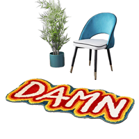 Tapis personnalisé en forme de lettre, tapis moelleux antidérapant pour salon et décoration intérieure