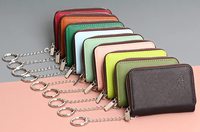 Porte-cartes à fermeture éclair en cuir PU à 13 emplacements avec blocage RFID Portefeuille pour hommes femmes