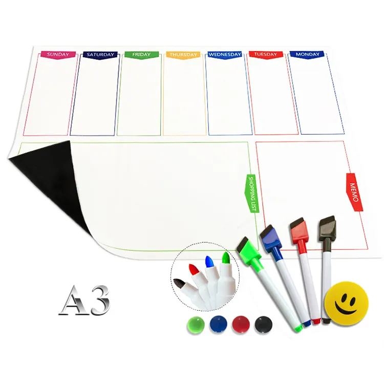 Free Sample Custom Erasable Free Design Magnetic Notepads To Do List Grocery Magnetic Memo Pads For Refrigerator With Pen