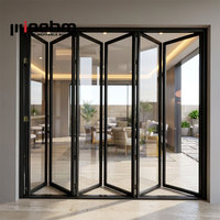 Vouwwand van goedkoop aluminium met acryl binnenafwerking, op maat gemaakte afmeting en kleur, accordeon vouwdeuren voor keuken en woonkamer, vouwende glazen deuren