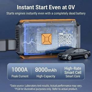 Démarreur de voiture 12V avec compresseur d'air 1000A, <span class=keywords><strong>booster</strong></span> de <span class=keywords><strong>batterie</strong></span> portable, pompe à pneus numérique 150PSI pour SUV et camions essence 5L et diesel 3L - Product Image 5