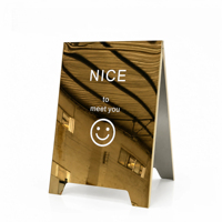 Panneau d'affichage double face pliable en titane miroir en acier inoxydable de luxe léger, personnalisable