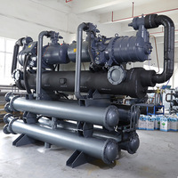 Unité de condensation industrielle modulaire intégrée à vis, refroidie par eau, pour réfrigération basse température et circulation d'eau réfrigérée