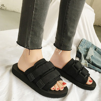 Sendal Unisex Custom Logo Selipar Pria Kasual Sandal Selop Pria Alas Kaki Pantoufles Sleepers EVA untuk Pria Hitam
