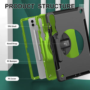 360 °   Funda Giratoria con Correa <span class=keywords><strong>de</strong></span> Mano Antideslizante y Protección para Cámara para Tablet Samsung Galaxy Tab S9 FE <span class=keywords><strong>Plus</strong></span> <span class=keywords><strong>de</strong></span> 12.4 Pulgadas SM-X616 - Product Image 3