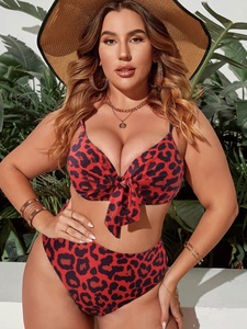 Nouveau <span class=keywords><strong>Maillot</strong></span> <span class=keywords><strong>de</strong></span> <span class=keywords><strong>Bain</strong></span> <span class=keywords><strong>Femme</strong></span> Imprimé Léopard avec Nœud – Bikini Grande Taille Tendance et Sexy Deux <span class=keywords><strong>Pièces</strong></span> 2026 - Product Image 5