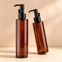Flacon pompe en plastique PET ambré 120ml 150ml 200ml, flacon vide pour lotion corporelle, emballage cosmétique, vente en gros, logo personnalisé