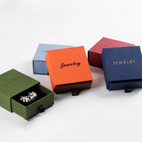 Papier spécial d'art personnalisé propre marque logo couleur et taille carton tiroir coulissant emballage boucles d'oreilles boîte bijoux boîtes d'emballage