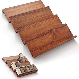 Étagère à épices en bois à 4 niveaux, type sur pied, réglable, pour rangement de cuisine - Product Image 1