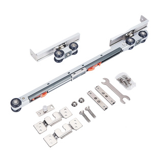 Heavy Duty 60kg Colgando Puerta de madera Doble cierre suave 8 ruedas Amortiguador Puerta corredera Armario Hardware - Product Image 1