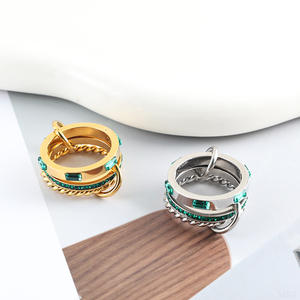 Niet-aanslaande gouden gedraaide hartvormige bedel ringen van roestvrij staal, variabele ringen, 3-laags stapelbare ringen voor vrouwen, waterdicht, bruiloft, feest - Product Image 4