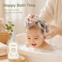 Shampoo pour bébé en marque privée, sans larmes, pH équilibré, sans parfum, nettoyant doux pour les cheveux des nouveau-nés, OEM ODM en gros