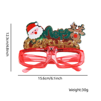 Lunettes de fête à motif de dessin animé Joyeux Noël, accessoire photo mignon pour dîner de Noël et compte à rebours du Nouvel An, vente chaude