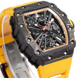 Orologio Meccanico di Lusso 12-01 in Fibra di Carbonio con Movimento Tourbillon a Carica Manuale, Alta Qualità, Vetro Zaffiro, Scheletro Cavo, Orologio da Uomo - Product Image 4