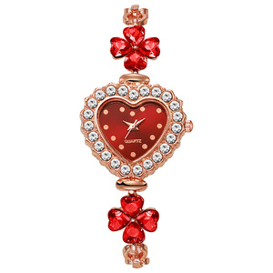 Montre de mode pour femmes tendances coeur cadran fleur forme bande montre à Quartz dames cadeaux décontractés - Product Image 1