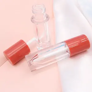 3.6毫升新款批发高品质化妆品可爱瓶子液体眼影管透明红色圆形唇彩容器定制颜色