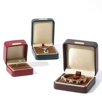 Boîte à bijoux vide de luxe en cuir PU pour ensemble de bagues, boucles d'oreilles, pendentifs et colliers, idéale pour les bijouteries sur mesure
