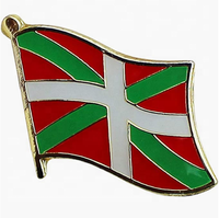 Insigne de drapeau national basque Fabricant Ventes directes Processus de peinture de cuisson Estampage Sports Fête nationale Artisanat en métal