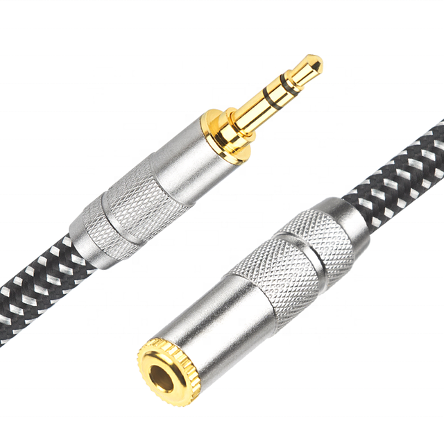 Zinc Alloy Gold-Plated Hi-Fi Sound Stereo Extender 3.5mm Male Male Jack Audio Extension Cable Pure Oxygen-free Copper Speaker