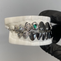 Grillz Hip Hop avec diamants Moissanite VVS, sur mesure en argent sterling 925, motif nid d'abeille