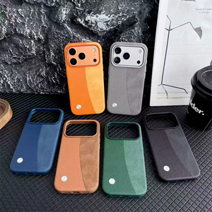 Étui de téléphone professionnel en cuir PU pour iPhone 17 13 Pro Max 14 15 16 Plus 17 Air, coque arrière de protection antichoc avec cadre souple en TPU - Product Image 1