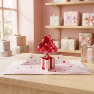 Boîte à ballons tendance pour Thanksgiving et la Saint-Valentin, carte pop-up 3D, cadeaux, design personnalisé, artisanat en papier découpé au laser à thème animal - Product Image 3
