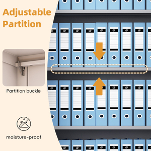 Classeur de bureau en métal design moderne avec porte vitrée Casier de rangement Référence de bons financiers Tiroirs équipés et serrure - Product Image 6