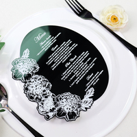 Tarjeta de Menú de Acrílico Negro con Forma Irregular Personalizada con Texto en Lámina Blanca para Eventos de Celebración de Cumpleaños/Bodas/Navidad