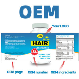 Marque privée Forme Aliments Sains Cheveux Végétaliens Peau Vitamines Gommes Supplément Multivitaminé cheveux 60PCS Gummies Complément alimentaire - Product Image 2