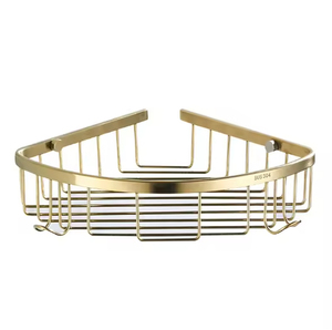 Mensola Angolare <span class=keywords><strong>in</strong></span> <span class=keywords><strong>Metallo</strong></span> <span class=keywords><strong>per</strong></span> Doccia, Montaggio a Parete, Colore Oro Spazzolato - Product Image 2