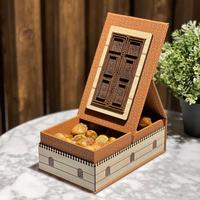 Boîtes à biscuits en cuir pliables vides, boîtes à chocolat pour mariage, Ramadan, boîtes cadeaux en bois personnalisées de luxe pour dattes, chocolat, bonbons