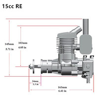 RCGF — moteur à essence 15cc RE Stinger, modèle RC, avion à deux temps avec télécommande, aile fixe