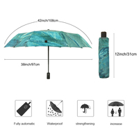 Parasol de voyage portable personnalisé avec impression intégrale, cadeau promotionnel pour les professionnels, semi-automatique, pliable en 3 sections, résistant aux UV