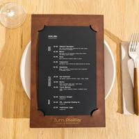 Porte-menu en similicuir pour restaurant, personnalisable avec logo estampé à chaud, insertion d'angle, liste des plats A5, couverture de menus gaufrée/découpée