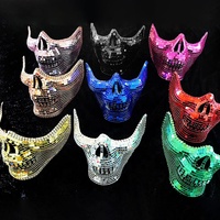 Masques de fête en strass miroir en gros, options visage complet ou demi-visage pour Halloween, mascarade, festival
