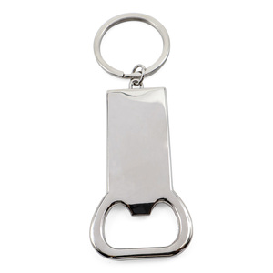 Décapsuleur porte-clés tendance en alliage métallique argenté, personnalisable avec logo, 2D/3D, pour bière - Product Image 1