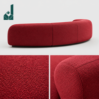 Ensemble de canapés de direction modulaires incurvés en tissu personnalisable multicolore de luxe italien haut de gamme avec éponge haute densité
