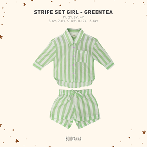 Ensemble rayé pour fille Greentea : un style rayé classique et un confort en coton doux pour les filles coquines au quotidien - Product Image 2