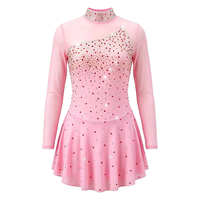 Robe de patinage artistique LIUHUO pour filles et femmes, couleur unie, maille extensible, costume de compétition, tenue de performance JC931