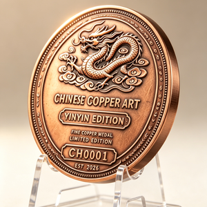 Barra de Cobre con Patrón de Dragón en la Nube, Estilo Vintage, 1 Onza, .999 Cobre Puro, Medalla Conmemorativa con Número de Serie Exclusivo - Product Image 3