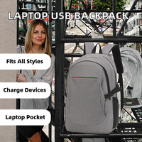 Sac à dos personnalisé pour ordinateur portable, idéal pour l'université et l'école, avec doublure en polyester Oxford, fermeture éclair, port de chargement USB, design unisexe