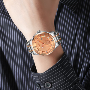 Reloj cronógrafo redondo para hombre, reloj de pulsera de lujo de acero inoxidable, reloj de cuarzo resistente al agua 30M - Product Image 2